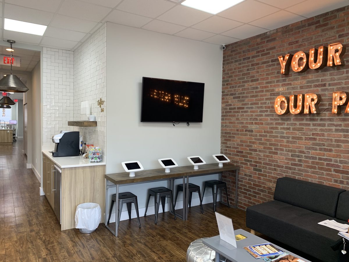 The reception desk at North Arlington Orthodontics